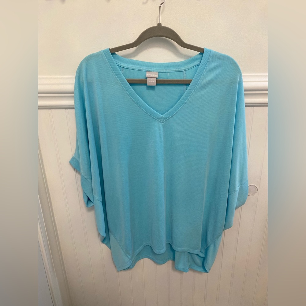 Plus size aqua chicos top💙